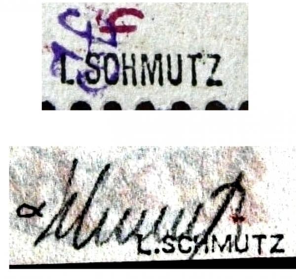 SCHMUTZ,Polen_briefmarkenpruefer_signatur_pruefzeichen