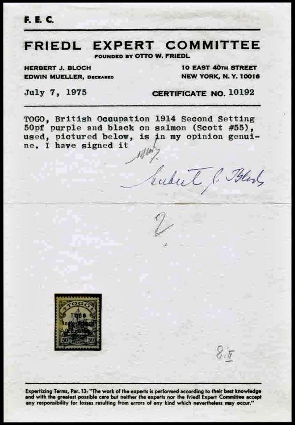 Bloch1975Friedl_briefmarkenpruefer_fotoattest