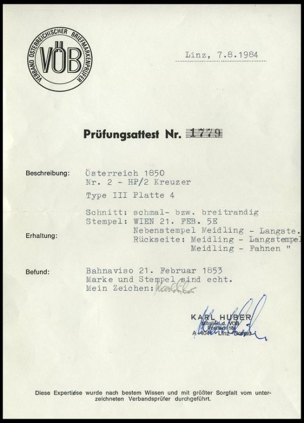 Huber_1984_briefmarkenpruefer_fotoattest