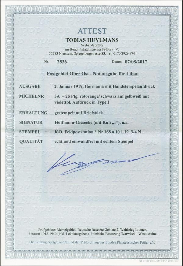 briefmarkenpruefer-tobias-huylmans-bpp-aiep-fotoattest-postgebiet-ober-ost-notausgabe-fuer-libau-dewiofbdsf