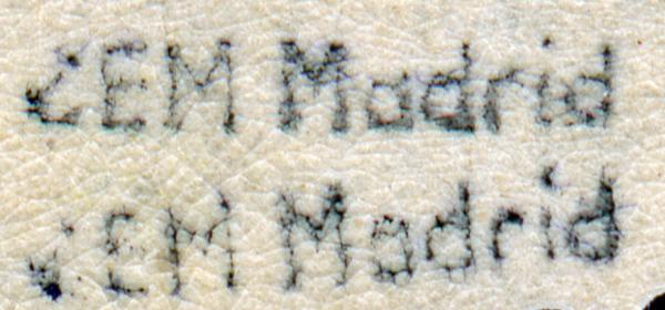 CEM_MADRID_PRUEFSTEMPEL_AUF_FLUGPOST_SPANIEN_MICHELNUMMER_713-derftgzhuj-bessere-doppelt-signiert