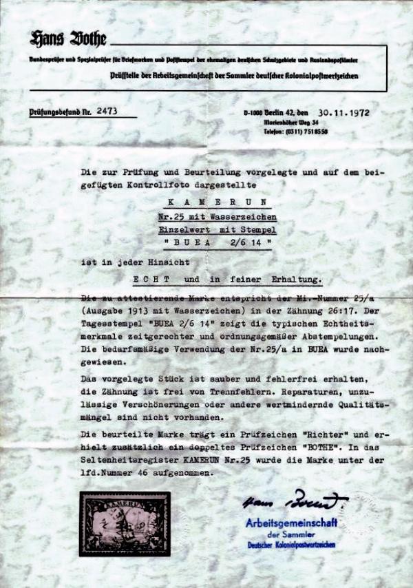 Bothe_Kamerun_1972_briefmarkenpruefer_fotoattest