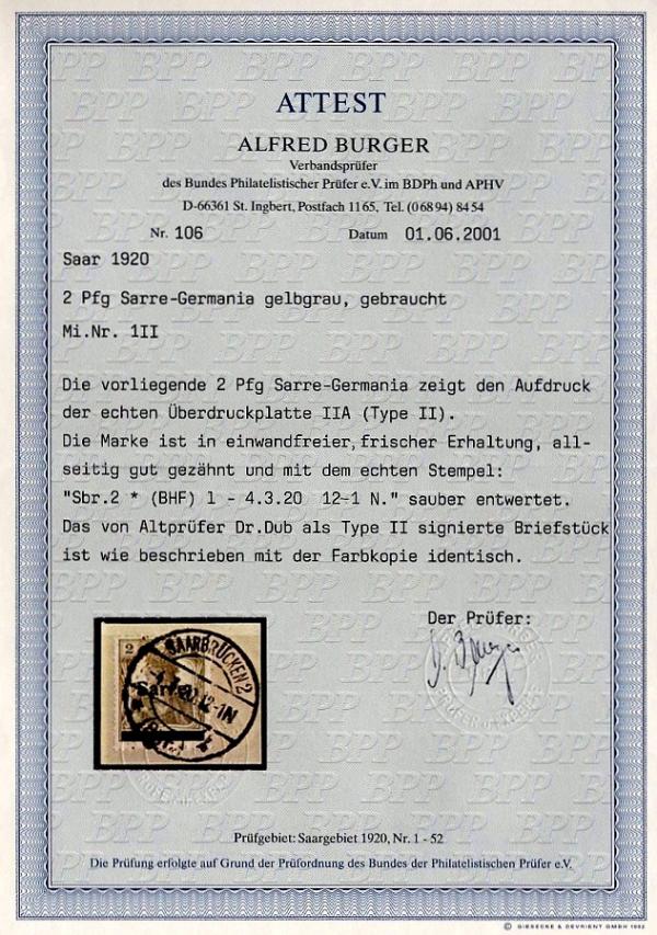 BurgerA_Sarre_2001_briefmarkenpruefer_fotoattest