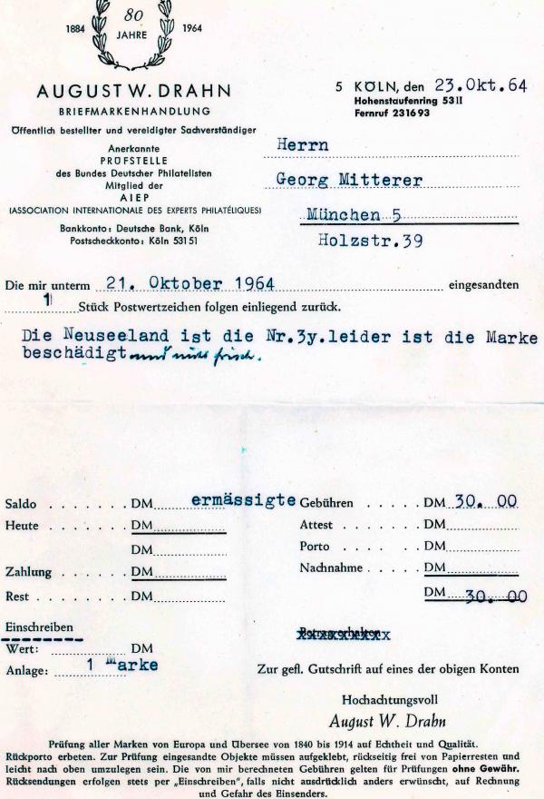 Drahn_1964_vL_briefmarkenpruefer_fotoattest
