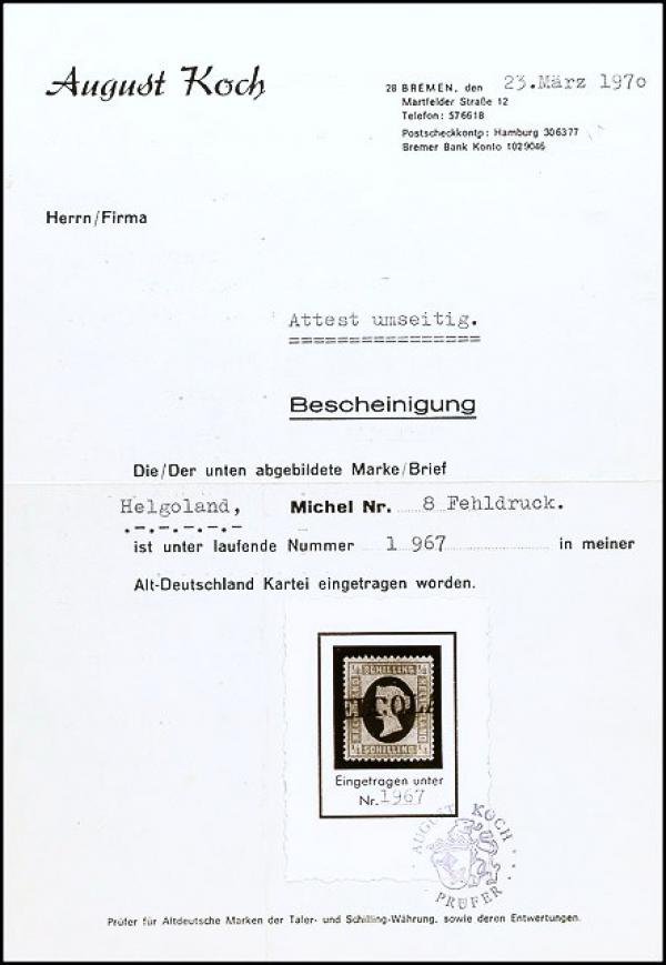 Koch Bremen_1970_briefmarkenpruefer_fotoattest