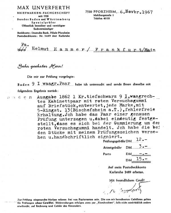 Unverfehrt_1967_briefmarkenpruefer_fotoattest