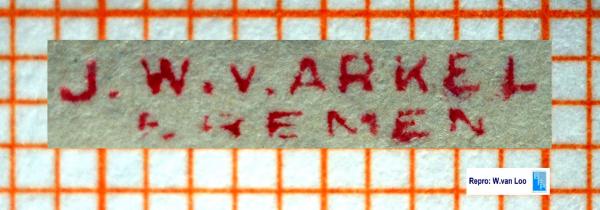 Arkel van W. rot_briefmarkenpruefer_signatur_pruefzeichen